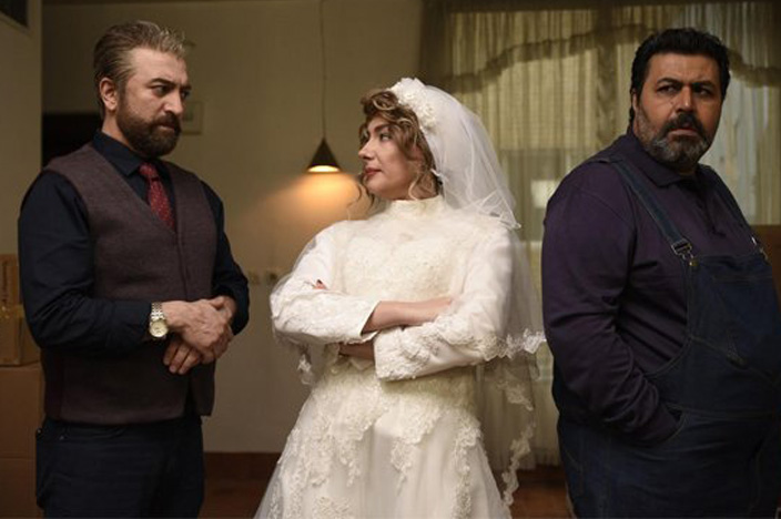 هانیه توسلی در لباس عروس کنار مجید صالحی/ عکس