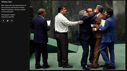 عکس/درگیری در مجلس ایران عکس منتخب گاردین شد!