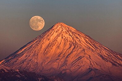 غروب تماشایی ماه در کولاک سبلان