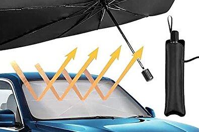 آفتابگیر جالب برای ماشین به شکل چتر